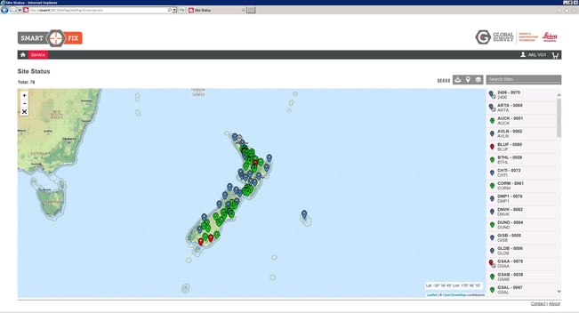 Real time site status and rover status - Map 3